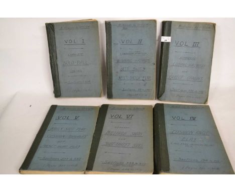 "Billiards by System", comprising six volumes of typed text, diagrams, of the theory of the game and in-depth instructions.