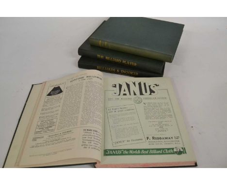 Three bound 1930s vols Biiliard Magazines, viz "Billiards &amp; Snooker" &amp; "The Billiard Player".