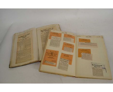 Two albums cont a selection of circa 1930s billiards interest cuttings, both instructional and match reports