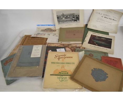 Quantity of snooker related ephemera to include a souvenir program from The World Professional Snooker Final, March 10th to 1