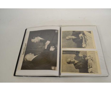 A folder of black and white photographs of Sydney Smith  and Walter Donaldson, billiard and snooker players