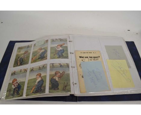 A collection of assorted Postcards and Ephemera, incl Tuck Ibbetson "Cricketer"/Crombie "Rules of Golf" cards, asstd Postcard