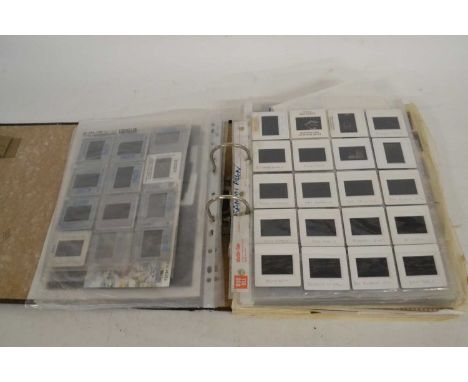 A folder containing photographic/negative slides, small photographic/negative images of players through the era of the snooke