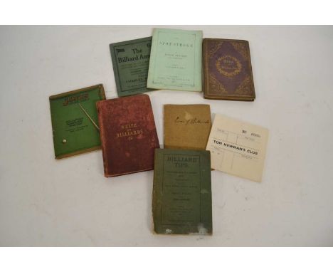 A small accumulation of various historic billiards interest Booklets, Table Cards, etc.