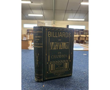 JOSEPH BENNETT: BILLIARDS, London, Thomas De La Rue, 1873. First edition in green coth with gilt pictorial snooker scoreboard