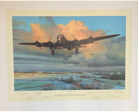 World War II 32x24 print titled Strike and Return limited edition 76/250 signed in pencil by the artist Robert Taylor and 8 B