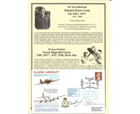 WW2 Battle of Britain fighter ace Air Vice Marshal Edward Dixon Crew CB DSO DFC and Group Captain Frank Reginald Carey CBE, D