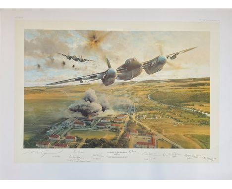 World War II 32x24 print titled Rangers on the Rampage limited edition 249/400 RAF signed in pencil by the artist Robert Tayl