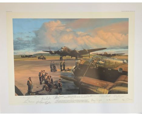 World War II 32x24 print titled Band of Brothers Royal Air Force Bomber Command 1939-1945 limited edition 190/250 signed in p