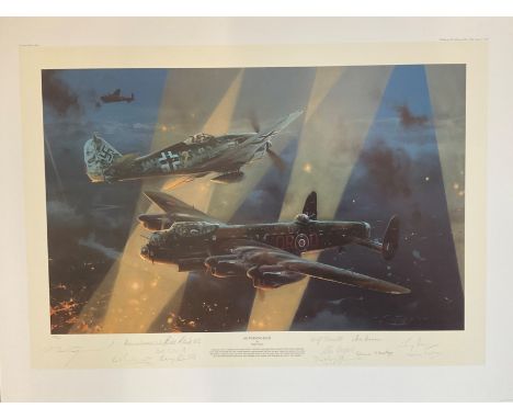 World War II 31x24 print titled No Turning Back limited edition 149/250 signed in pencil by the artist Robert Taylor and 12 b