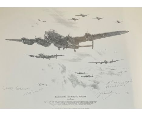 World War II 12X17 print titled En Route to the Bielefeld Viaduct limited edition 177/250 signed in pencil by the artist Nico