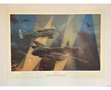 World War II 32X24 print titled No Turning Back limited edition 50/65 signed in pencil by the artist Robert Taylor and 12 Bom