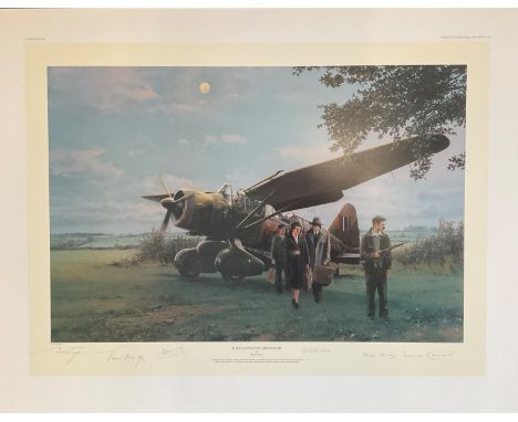World War II 31X24 print titled They Landed by Moonlight limited edition 257/750 signed in pencil by the artist Robert Taylor