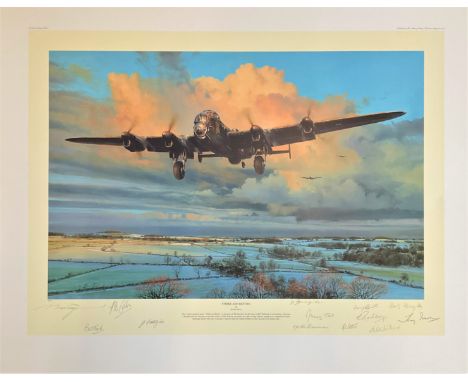 World War II 30x24 print titled Strike and Return limited edition 46/50 signed in pencil by the artist Robert Taylor and 12 B
