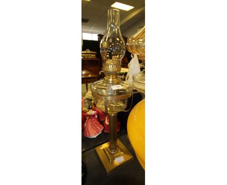 Brass oil lamp - outside lamp with Corinthian stem
