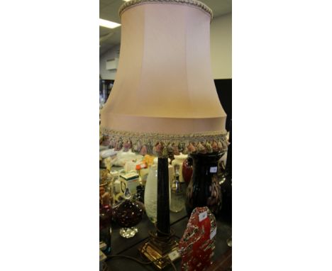 Brass and marble table lamp