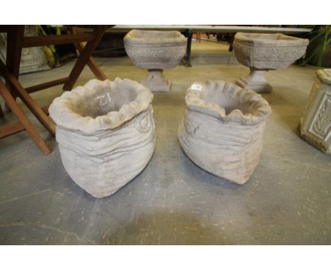 Pair of Sack Planters - small sack shaped planter