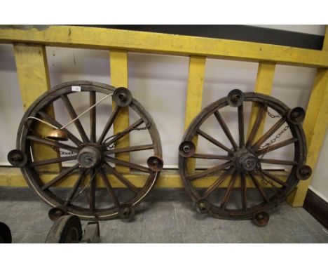 Pair of cartwheel light fittings