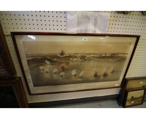 Lithograph Print - J Brandard - Bombardment of Bomarsund