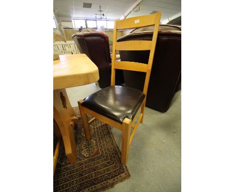6 Modern Light Oak Chairs