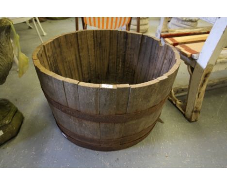 Coppered barrel planter