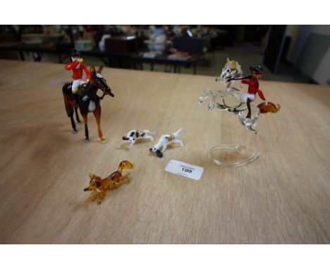 Murano Coloured Glass Hunting Group