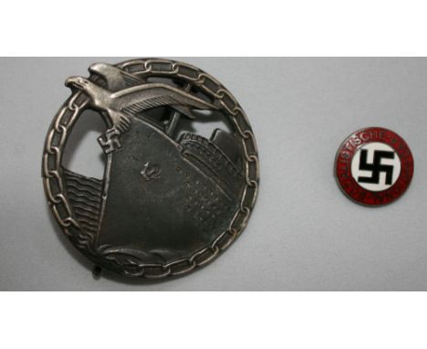 THIRD REICH BADGES - two items from the Third Reich to include a German 23mm NSDAP - National Sozialistische D.A.P. - badge, 