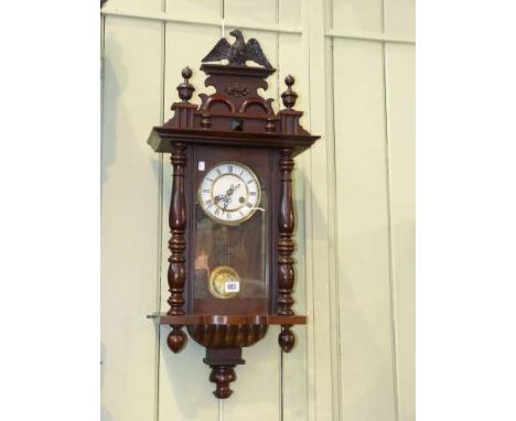 Small Victorian cased Vienna wall clock