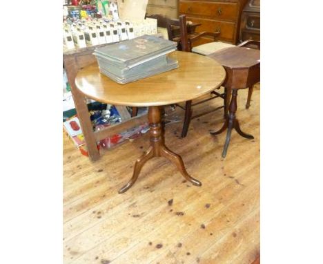 19th Century mahogany circular snap top tripod occasional table