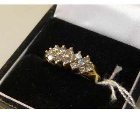 Diamond and 18ct gold ring, hallmarked and stamped 1.00, size O