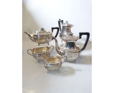 Georgian style silver-plated five piece tea and coffee service