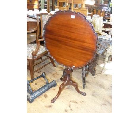 Mahogany snap top occasional table on pedestal tripod base