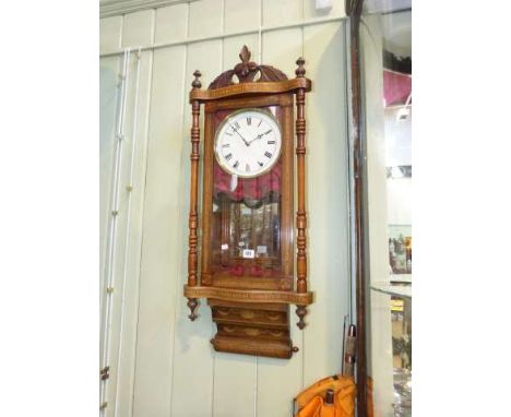 19th Century American inlaid walnut wall clock