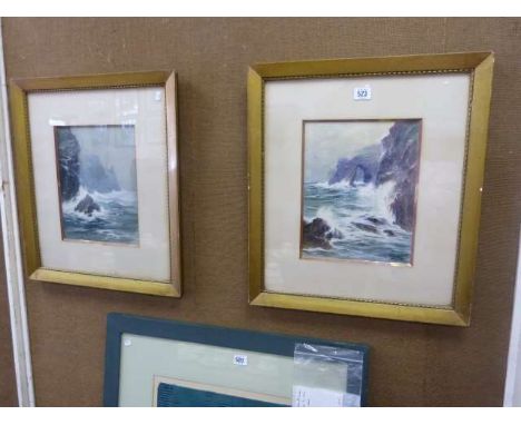 Thomas Swift Hutton (1865-1935), Coastal scenes, each signed and dated 1900, pair of watercolours, framed, 28.5cm by 22.5cm