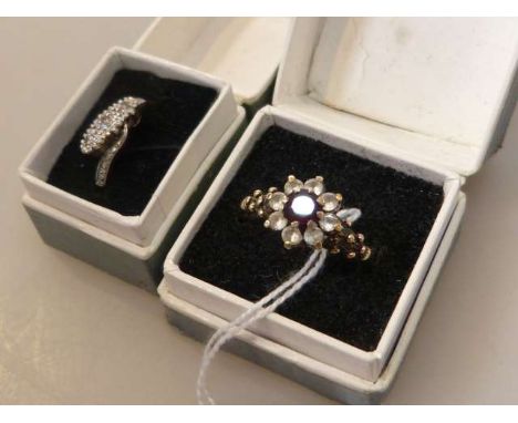 Diamond and 18ct gold ring (a/f); and another ring (2)