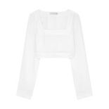 BRAND NEW FAITHFULL THE BRAND C/O EILISH WIDE LS CROP TOP Size 4 US. RRP £130. (AO). 147