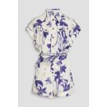 BRAND NEW ZIMMERMANN ACADIAN CUFFED PLAYSUIT - 100% LINEN Size 8 UK. RRP £695. (AO). 140