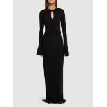 BRAND NEW NINA RICCI FLUID JERSEY CUT-OUT LS MIDI DRESS WITH BELL CUFFS Size 38 FR. RRP £715. (