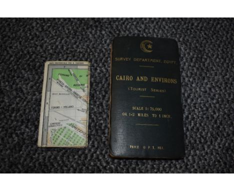 Folding Map. Survey Department, Egypt. Cairo and Environs (tourist series). Scale 1:75000 or 1-2 miles to 1 inch. Dated 1912.