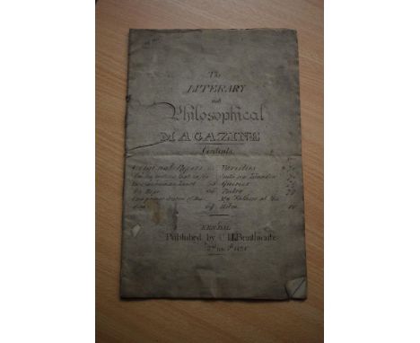 Manuscript. Local interest. A hand-written draft of 'The Literary and Philosophical Magazine' published in Kendal by C.L.L. B