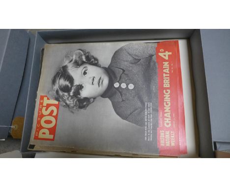 A collection of 100+ 'Post picture' magazines from the 1940's 