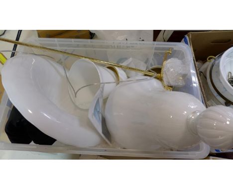 An Italian white hand-blown glass ceiling light by Venini, Murano, 'Doge model', complete with instruction booklet and parts,