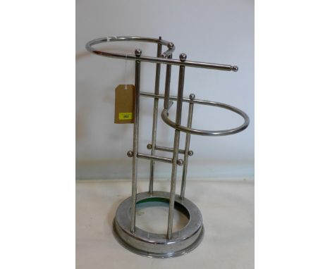 An Art Deco chrome stick stand, H.65cm 