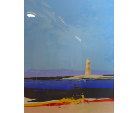 Donald Hamilton Fraser RA (British, 1929-2009), Abstract seascape with lighthouse, screenprint, signed and dated 79 in pencil