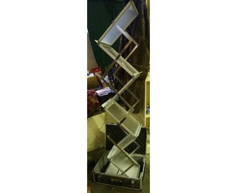A Modern Pop Up Leaflet Stand, When closed it forms an attache case, 152cm