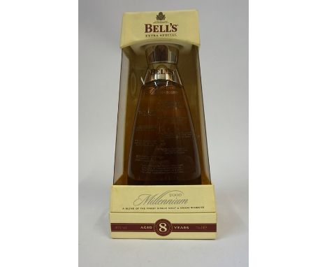 Bells 8 Years Old "Millennium 2000" Blended Scotch Whisky, in a glass decanter, 40% vol, 70cl, boxed