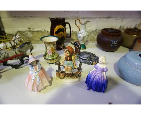 A Small Lot of Royal Doulton Porcelain, to include figures Marie and Lily, also with a glazed Royal Doulton "Parson Thorne" j