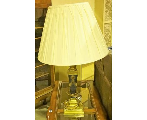 A Contemporary Gilt Metal Table Lamp by Chelsom, In the Neo Classical style, 47cm high, with shade, fitted for electricity