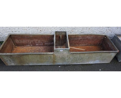 A Tin Water Trough/Planter, 48cm high, 183cm wide