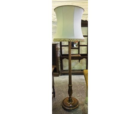 A Vintage Mahogany Floor Lamp, 154cm high, with shade 